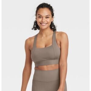 All in Motion Cross-Back Sports Bra – Gray/Taupe Size S NWOT